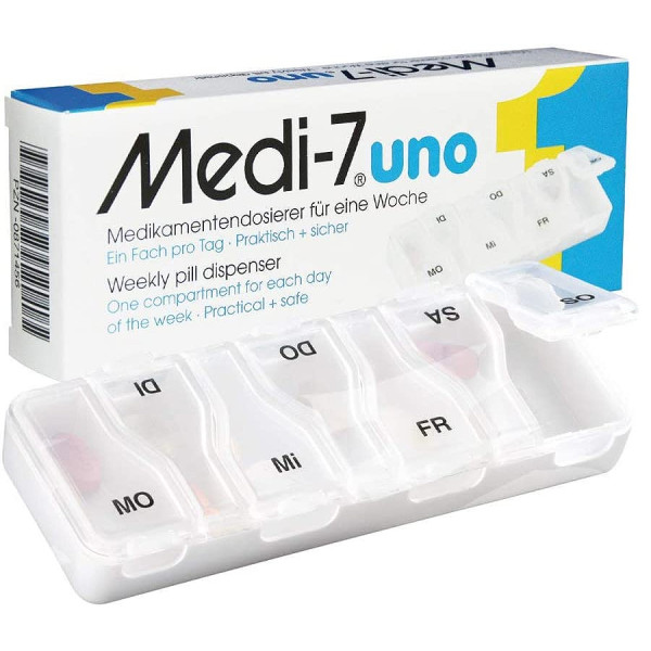 Medi-7® uno Medikamentendosierer für 7 Tage - Weiss