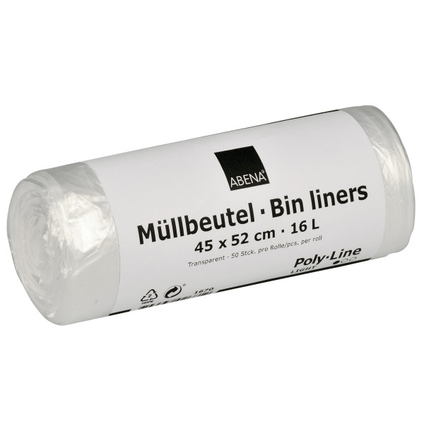 Abena® HDPE-Abfallbeutel Transparent 16 Liter