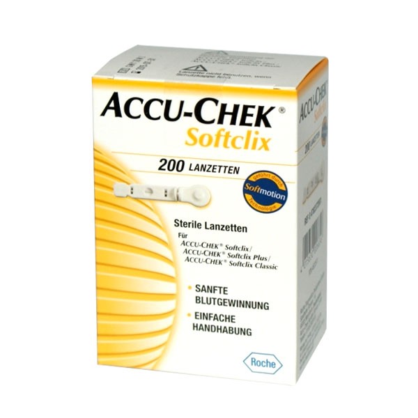 Accu-Chek® Softclix Blutlanzetten, 200 Stück in der Packung.