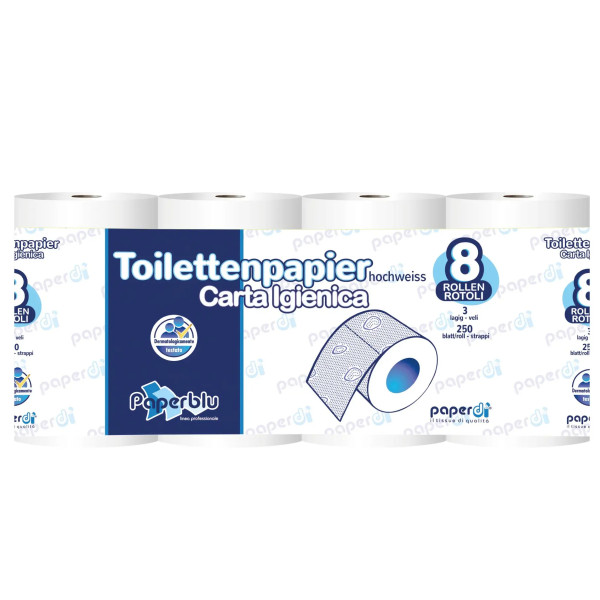 Paperblu® Toilettenpapier 3-lagig hochweiß