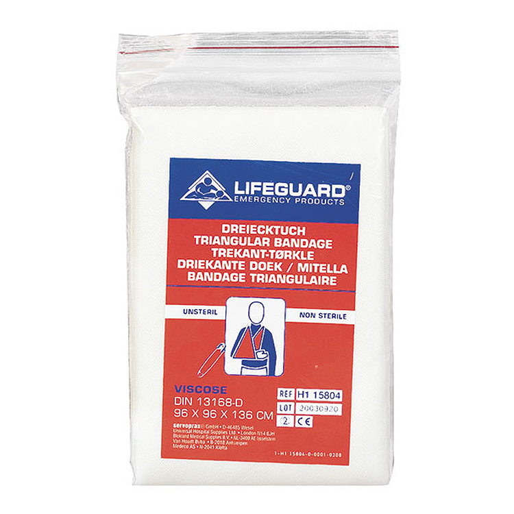 Lifeguard® Dreieckstuch Viskose - mit Sicherheitsnadeln