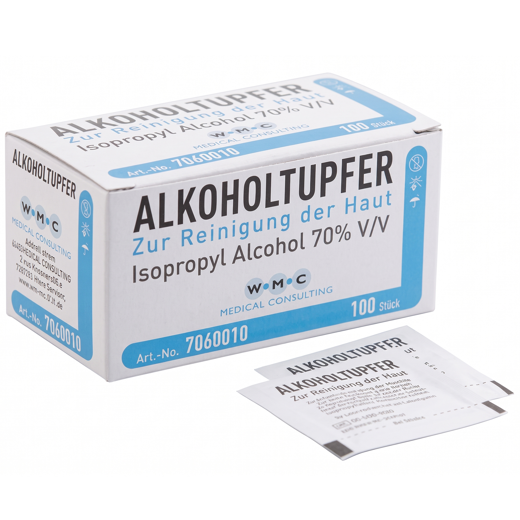 Alkoholtupfer 70% Isopropylalkohol 60 x 30 mm
