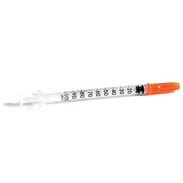 Chirana® Insulinspritzen 1 ml U100 mit integrierter 29G x 1/2” | 0,33 mm x 12,7 mm Kanüle