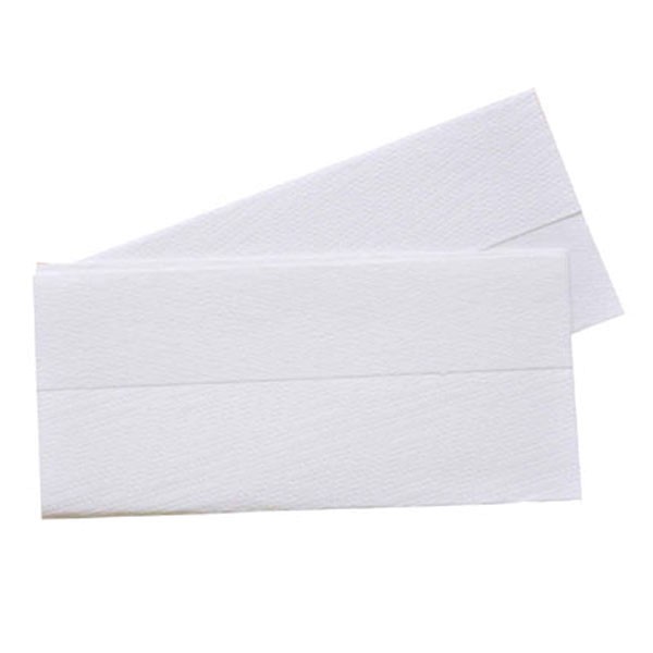 2-lagige weiße Papierhandtücher aus Zellstoff mit ZZ Falzung.