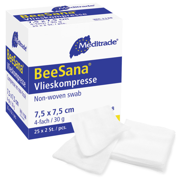 Meditrade BeeSana® Vlieskompressen 4-fach steril Übersicht