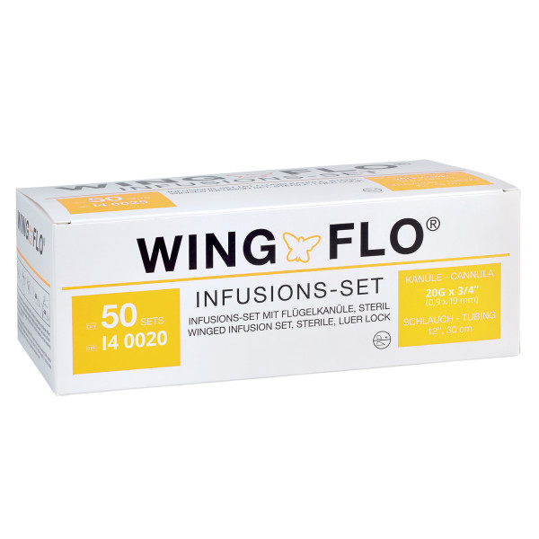 Wing-Flo® Perfusionsbestecke 20 G - 0,9 x 19 mm - Gelb