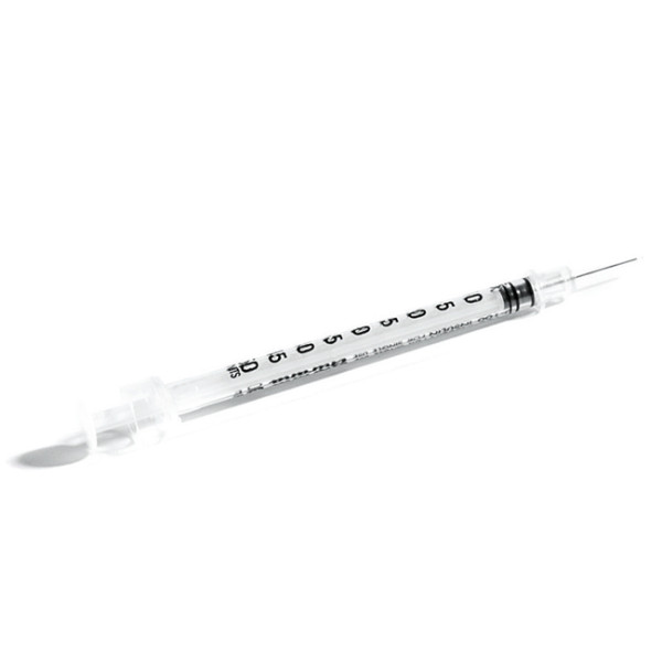 Chirana® Insulinspritzen 1 ml U40 mit integrierter 29G x 1/2” | 0,33 mm x 12,7 mm Kanüle.