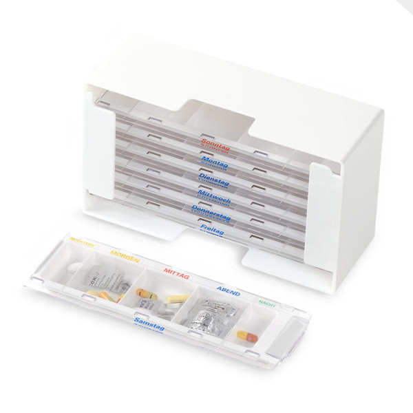 Schwarz melipul® Mehrweg-Wochen-Dispenser XL