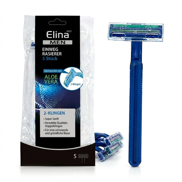 Elina Med MEN Einwegrasierer 2-Klingen 5 Stück