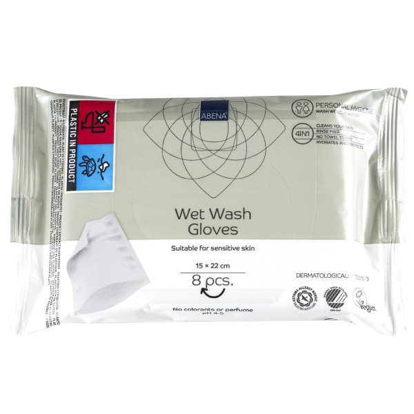 Abena® Wet Wash Gloves - Feuchte Waschhandschuhe 8 Stück