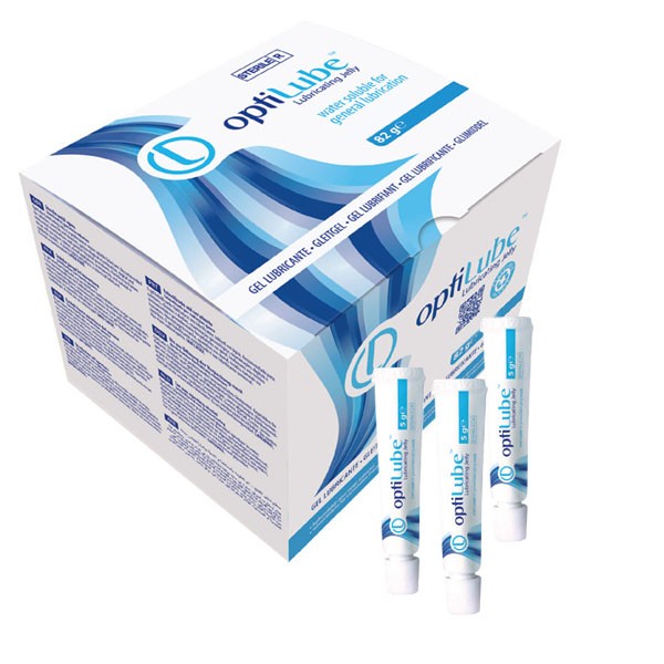OptiLube® ist ein steriles, sicheres und effektives Gleitmittel für den persönlichen und beruflichen Gebrauch in der 5 g Tube.