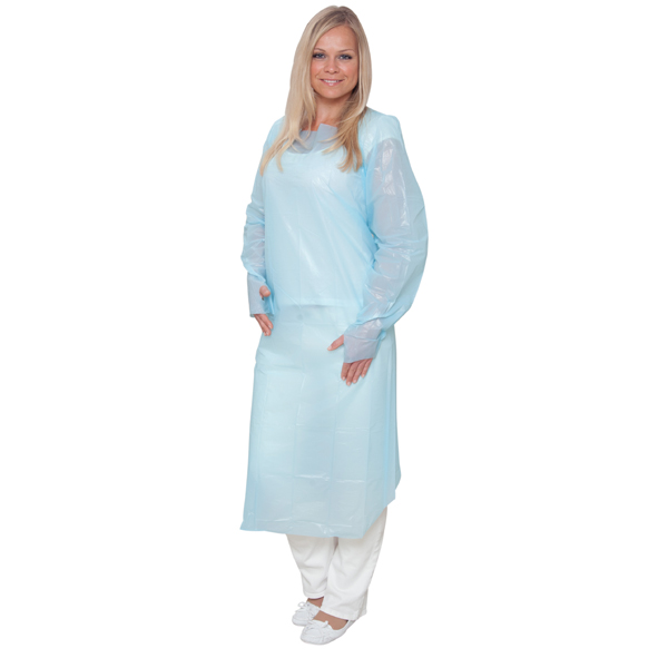 25 Einweg-CPE-Schutzkittel – XL, Wasserdicht, Blau, 100x138 Cm, Einzeln Verpackt – Für Labor & Krankenhaus